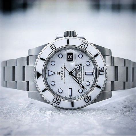 white 16k rolex submariner|rolex submariner all white.